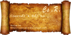Csernák Réka névjegykártya